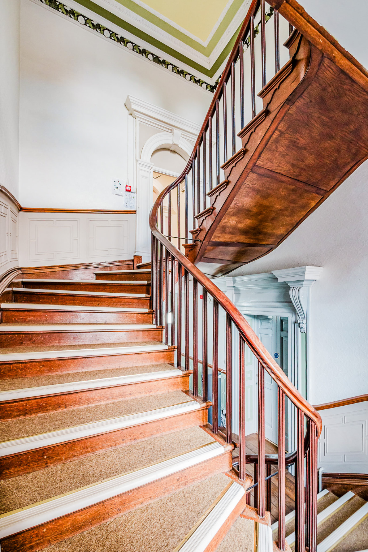 Original wooden staircase in the main house