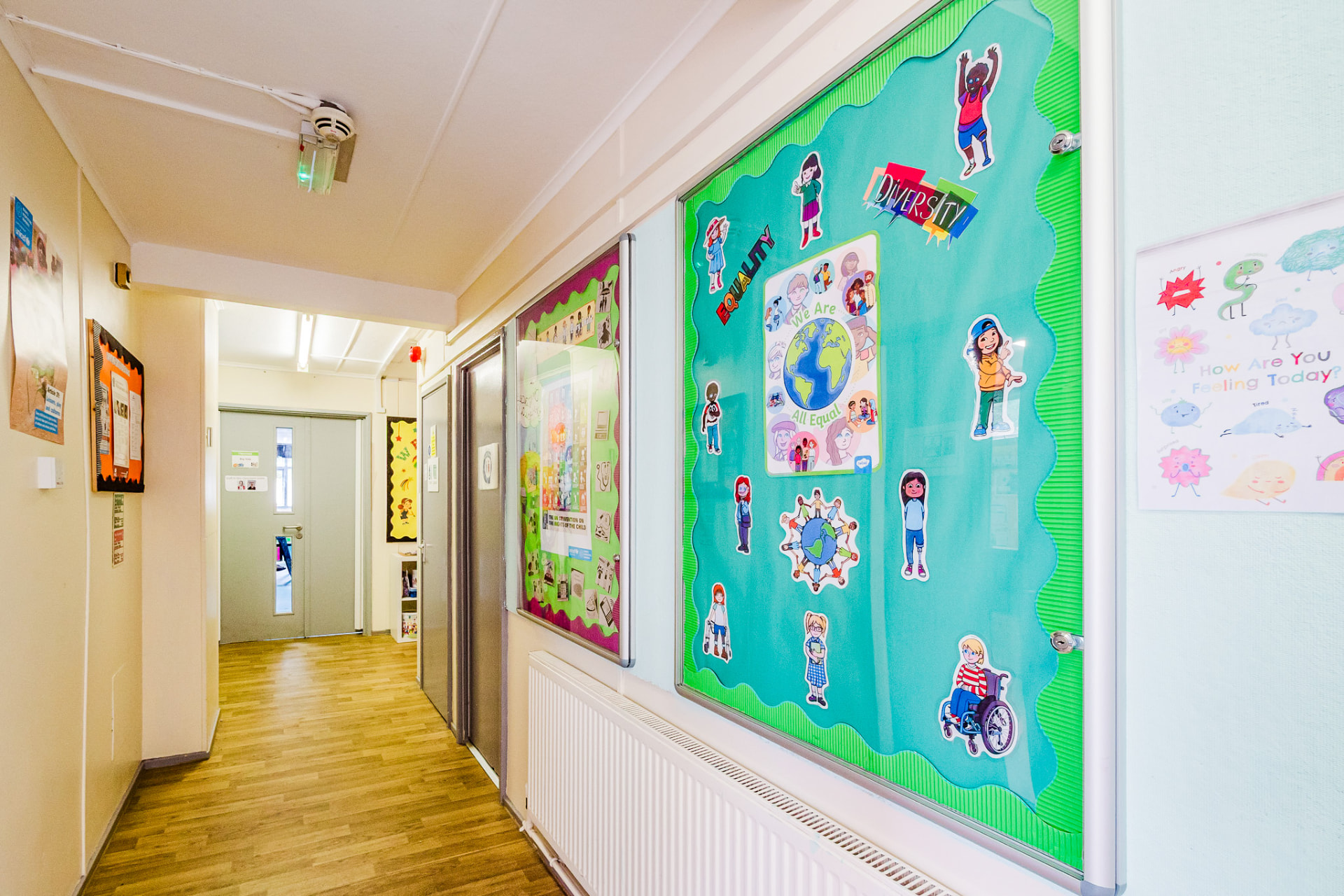 Corridor with equality and diversity display boards