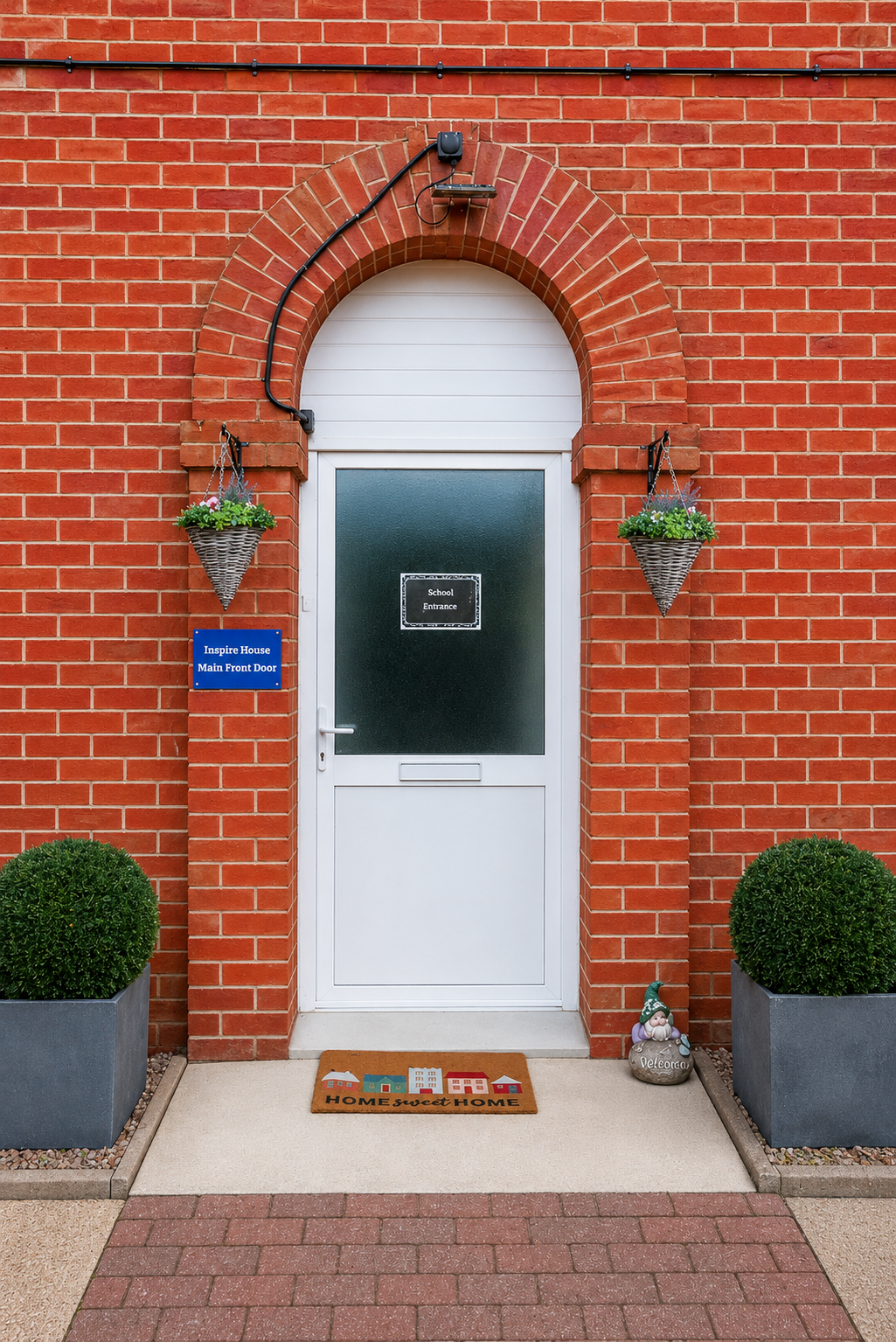 Welcoming front door entrance at Inspire