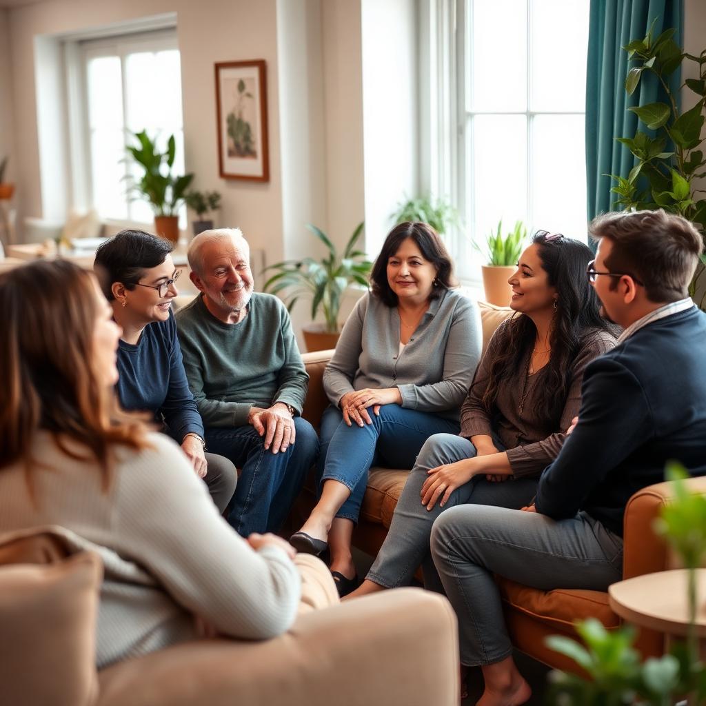 Parents and staff meeting together for supportive conversation
